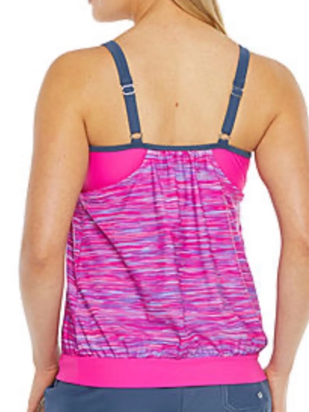 NWT Free Country Striped Swim Tankini Top